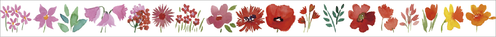 ブルーベルグレイ florals warm ［ 15mm × 7m］